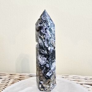 Elegant Ocean Jasper Crystal Tower